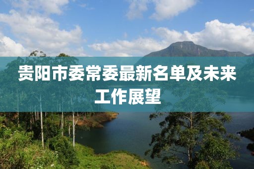 貴陽市委常委最新名單及未來工作展望