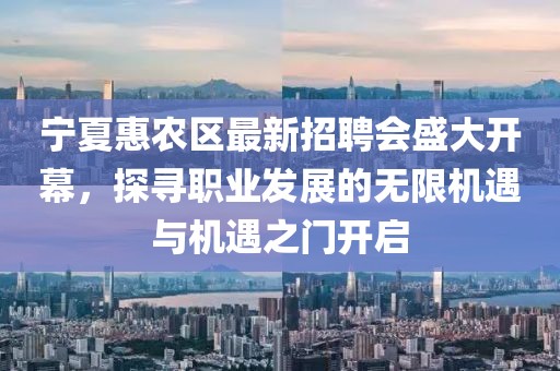 寧夏惠農(nóng)區(qū)最新招聘會(huì)盛大開幕，探尋職業(yè)發(fā)展的無限機(jī)遇與機(jī)遇之門開啟