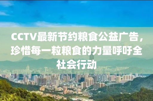 CCTV最新節(jié)約糧食公益廣告，珍惜每一粒糧食的力量呼吁全社會行動