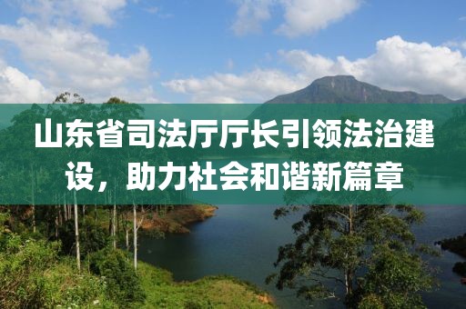 山東省司法廳廳長(zhǎng)引領(lǐng)法治建設(shè)，助力社會(huì)和諧新篇章