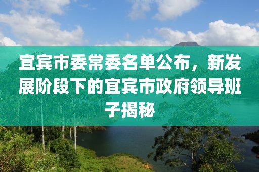 宜賓市委常委名單公布，新發(fā)展階段下的宜賓市政府領(lǐng)導(dǎo)班子揭秘