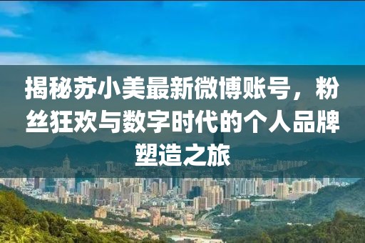 揭秘蘇小美最新微博賬號，粉絲狂歡與數(shù)字時代的個人品牌塑造之旅