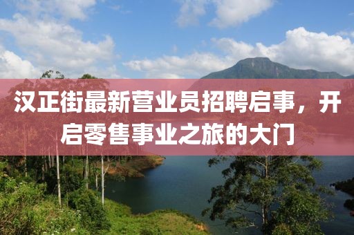 漢正街最新營業(yè)員招聘啟事，開啟零售事業(yè)之旅的大門