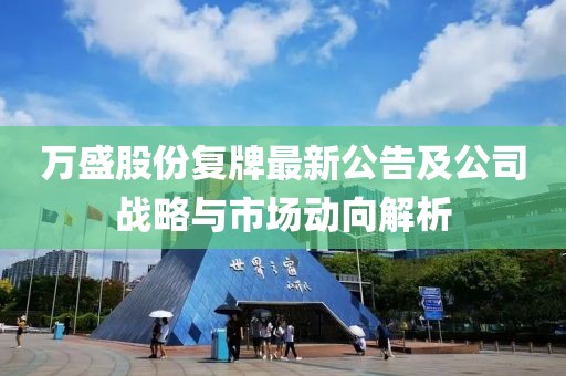 萬盛股份復(fù)牌最新公告及公司戰(zhàn)略與市場動向解析